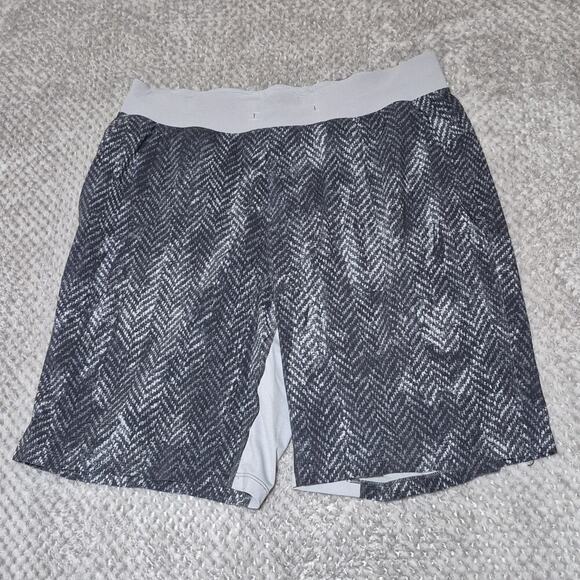 Lululemon T.H.E. Short Linerless Men Blue Geo Pockets Outdoor Athletic Large - Picture 2 of 11